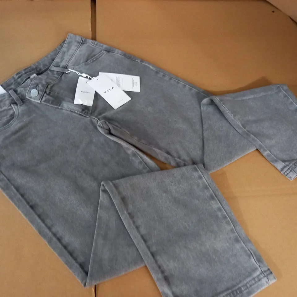 VILA WASHED BLACK REGULAR WAIST STRAIGHT FIT JEANS - 36