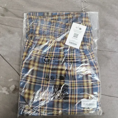 BAGGED LUCY AND YAK ORGANIC BRUSHED COTTON COSY TARTAN PETITE ALEXA TROUSERS - LP