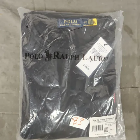 BAGGED POLO RALPH LAUREN FLEECE SWEATSHIRT IN DARK NAVY SIZE LARGE