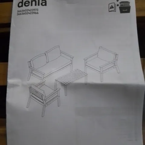 BOXED GOODHOME DENIA OUTDOOR COFFEE TABLE SET 