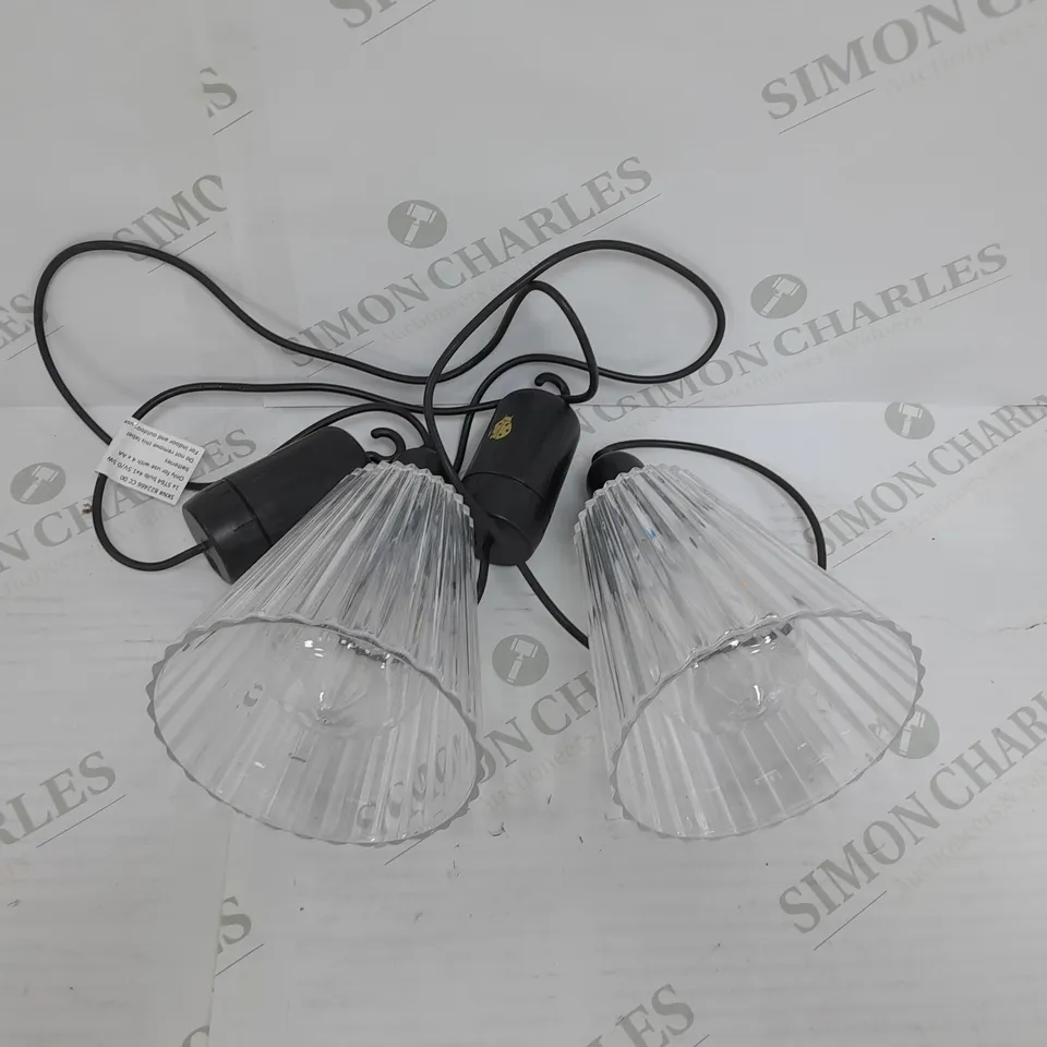 BUNDLEBERRY BY AMANDA HOLDEN SET OF 2 INDOOR OUTDOOR LIGHTS WITH FLUTED SHADE