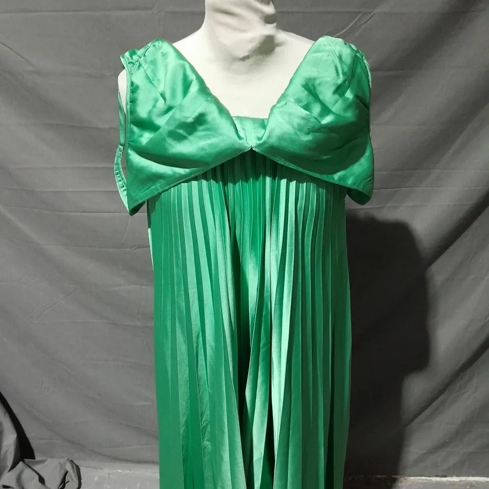 ABERCROMBIE & FITCH GREEN SHOULDER STRAP DRESS - XS