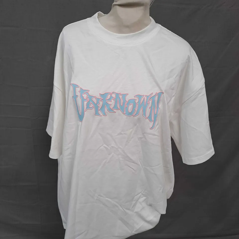 UNKNOWN OFF WHITE T-SHIRT - LARGE