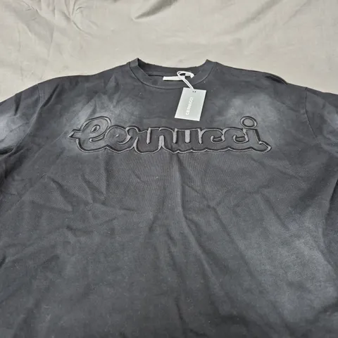 CERNUCCI WASHED BOXY DISTRESSED TEE - SIZE M