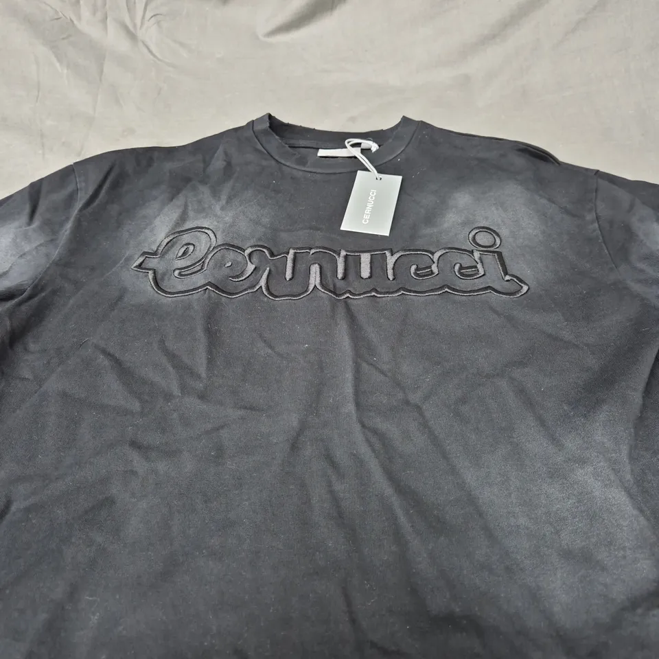 CERNUCCI WASHED BOXY DISTRESSED TEE - SIZE M