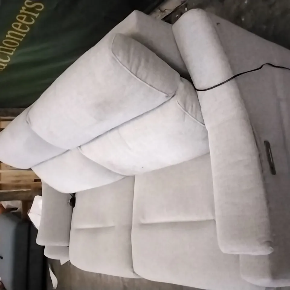 QUALITY BRITISH DESIGNED & MANUFACTURED G PLAN LIGHT GREY FABRIC ELECTRIC RECLINING 2 SEATER SOFA