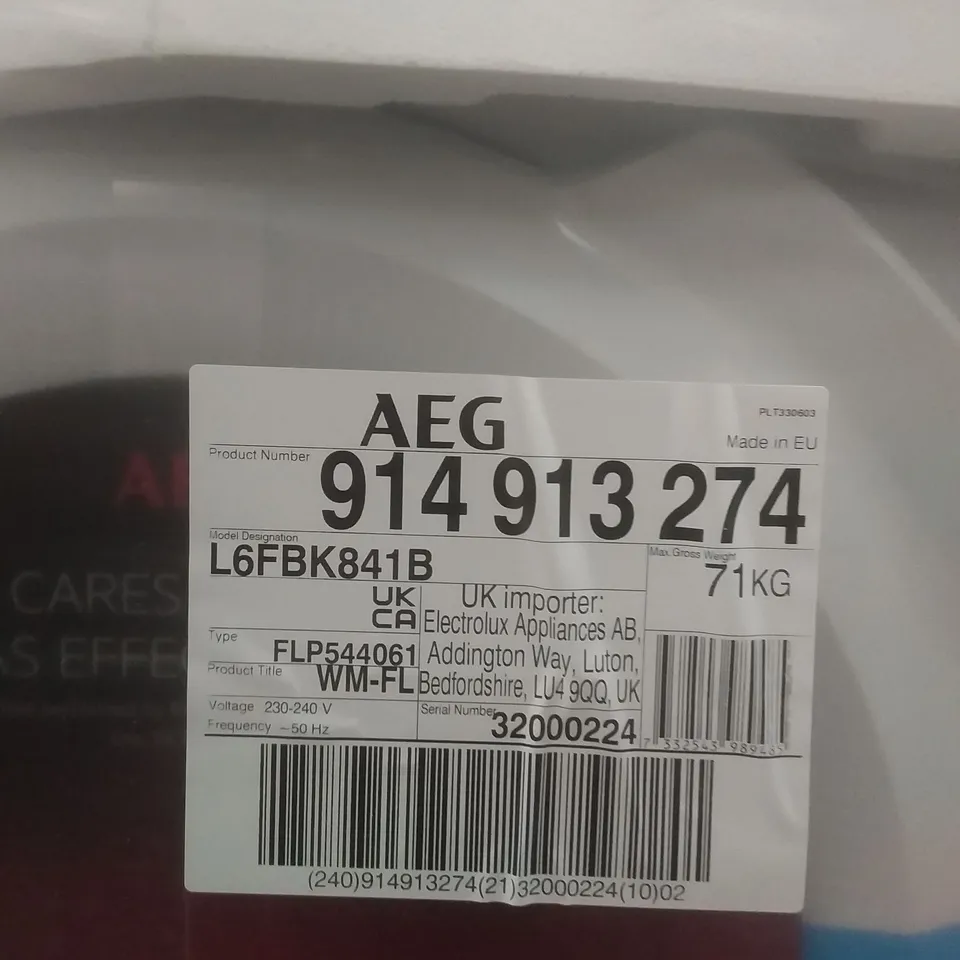 AEG L6FBK841B WASHING MACHINE RRP £500.00