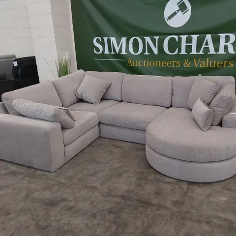 DESIGNER HALF-CHAISE CORNER SOFA WITH CUSHIONS