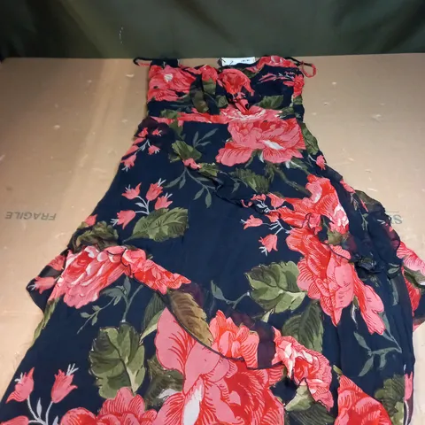 ASYMMETRIC RUFFLE TIERED STRAPPY MID DEWS SIZE 10