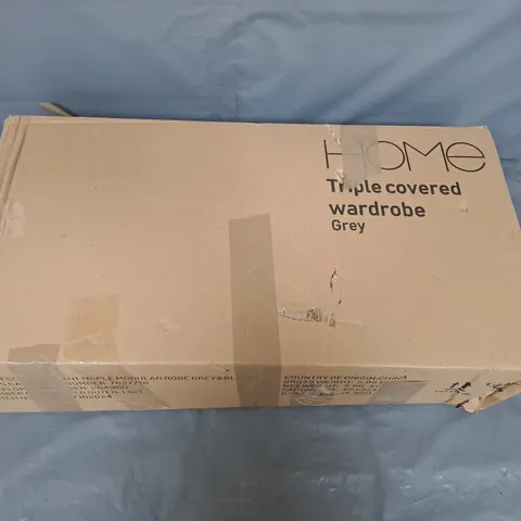 BOXED TRIPLE COVERED WARDROBE - GREY