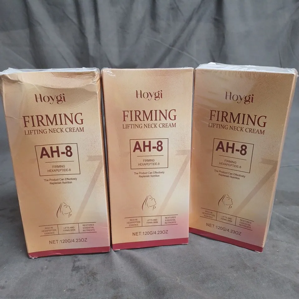 LOT OF 3 SEALED HOYGI FIRMING AND LIFTING NECK CREAM AH-8 120G