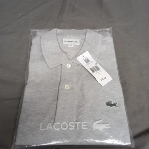 SEALED LACOSTE CLASSIC FIT LIGHT GREY POLO - MEDIUM