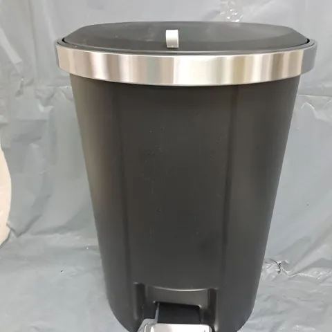 ADDIS MODE 50LTR SEMI D SHAPE PLASTIC PEDAL BIN - BLACK - COLLECTION ONLY