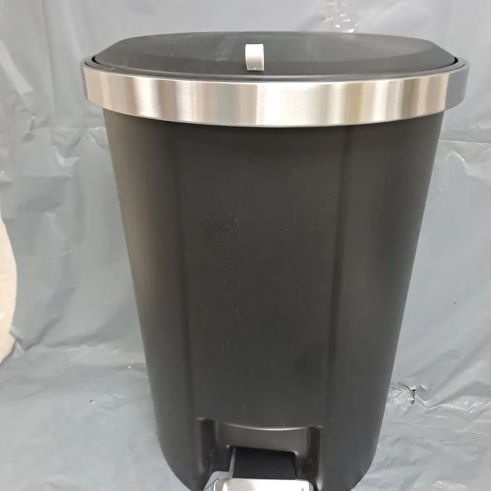 ADDIS MODE 50LTR SEMI D SHAPE PLASTIC PEDAL BIN - BLACK - COLLECTION ONLY