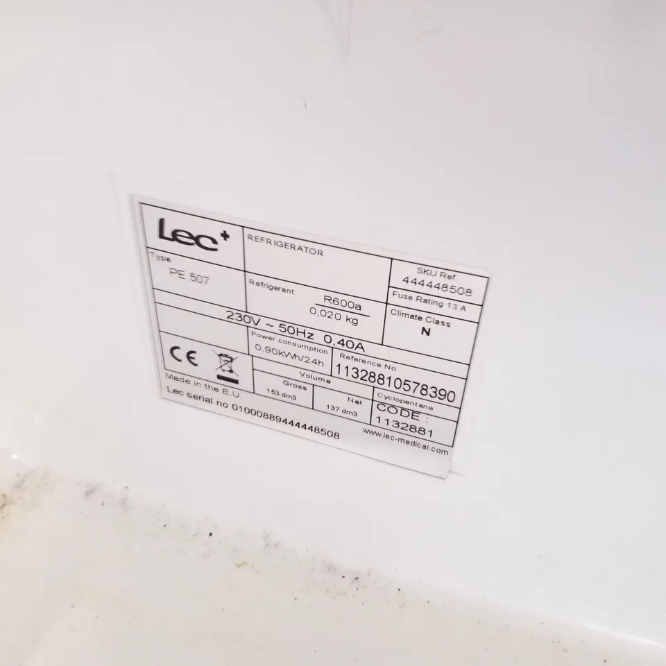 LEC PLUS FREESTANDING PHARMACY FRIDGE 