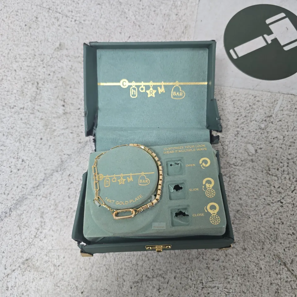 14K GOLD-PLATED BRACELET IN GREEN PRESENTATION BOX
