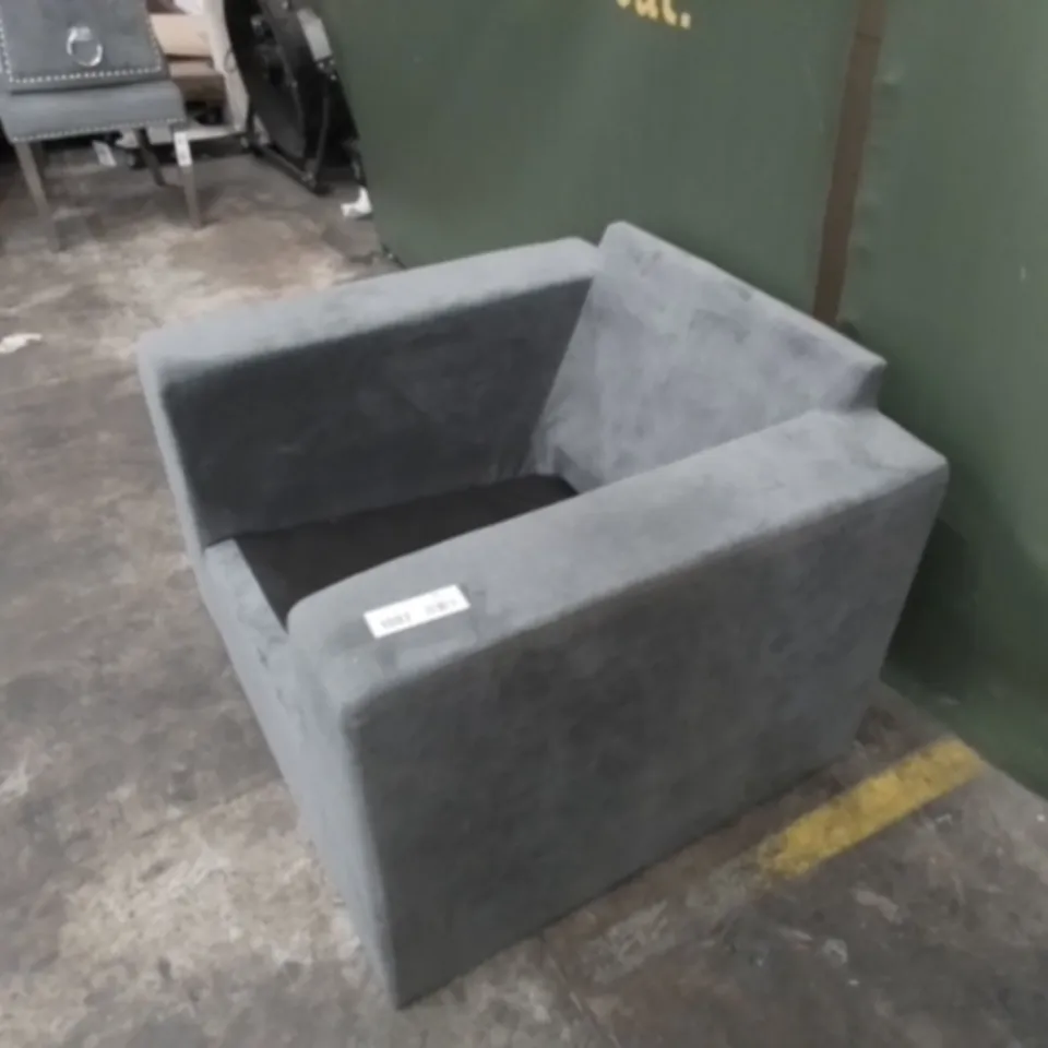 DESIGNER GREY FABRIC ARMCHAIR