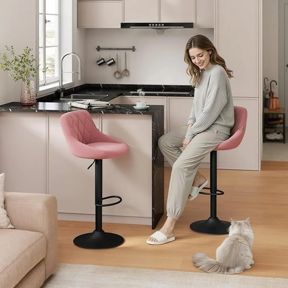 WOLTU PINK BAR STOOL (1 BOX)