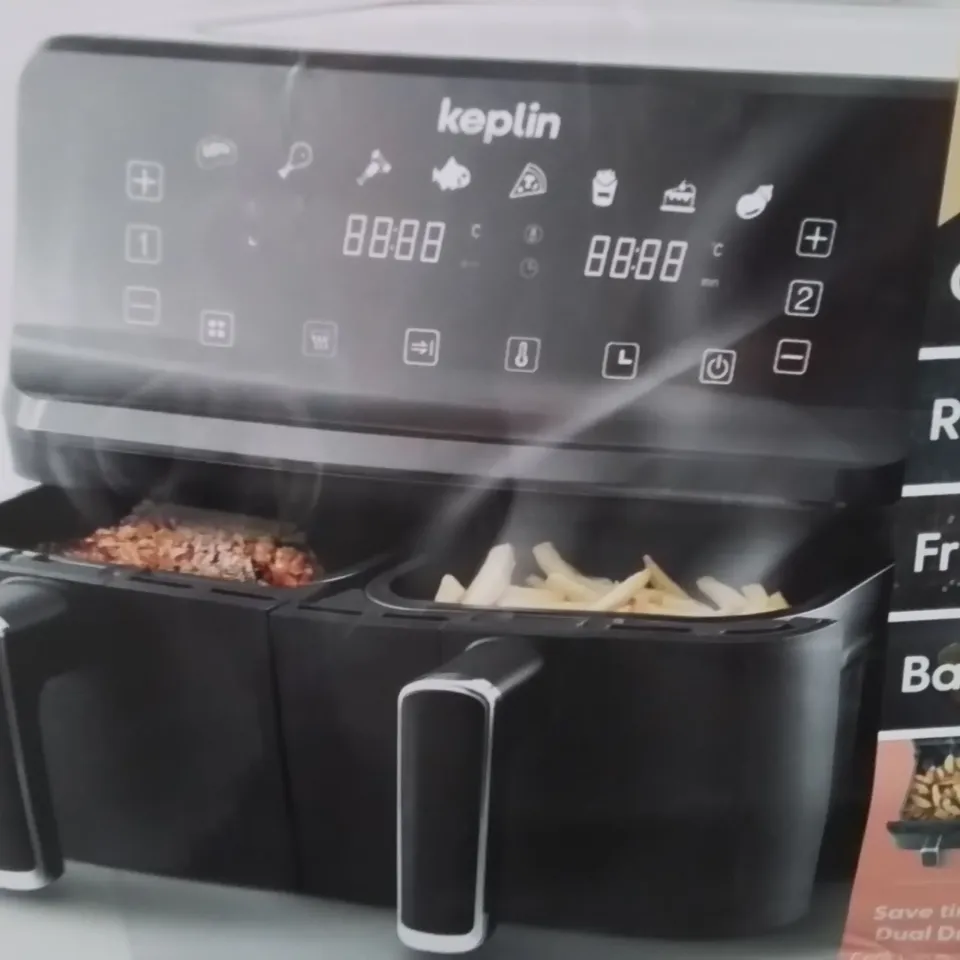 BOXED KEPLIN 9 LITRE DUAL DRAWER AIRFRYER
