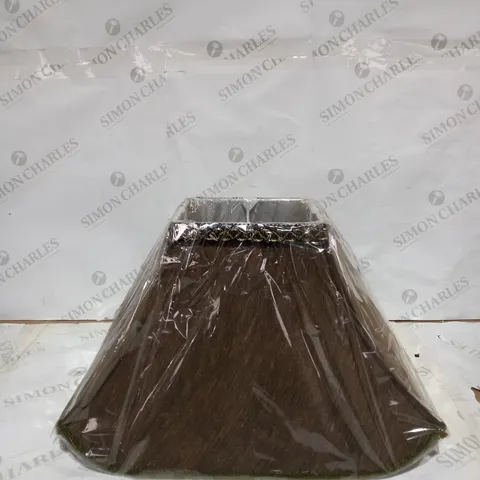 BOX OF APROCIMATELY 6 BANBURY BROWN LINED SILK EFFECT LAMPSHADES