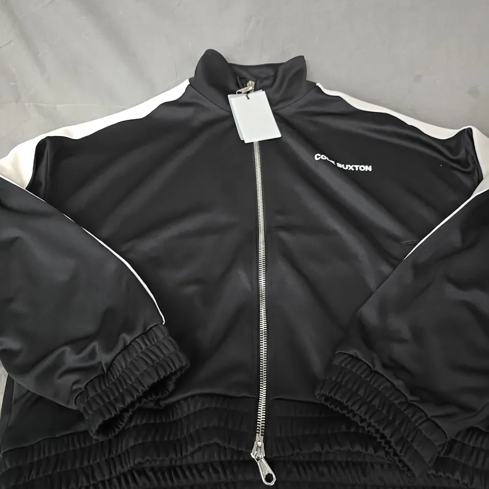 COLE BUXTON CONTRAST TAPE TRACK JACKET – BLACK – MEN'S MEDIUM