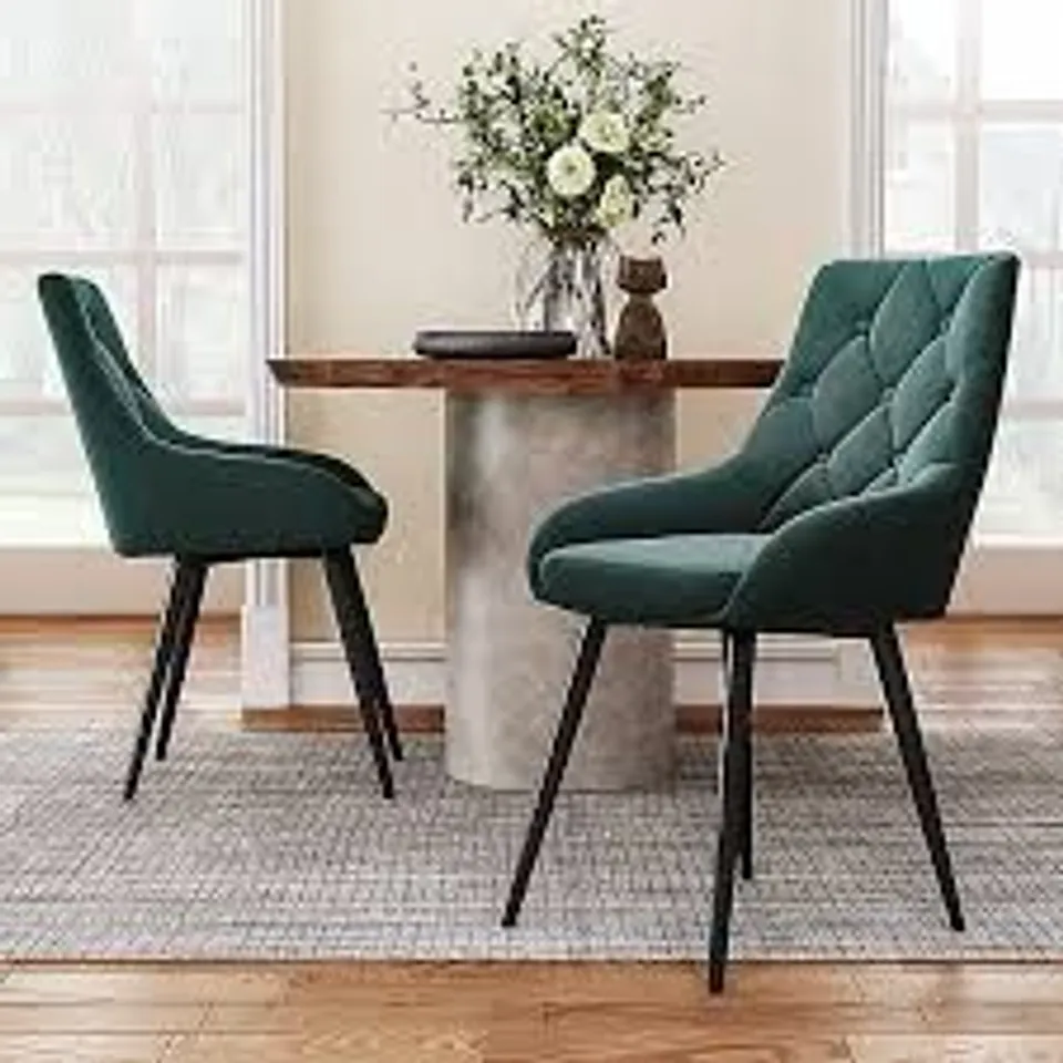 BOXED DINING CHAIRS (SET OF 2) - GREEN (1 BOX)