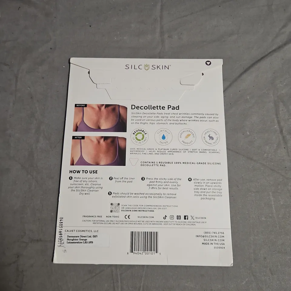 SEALED SILCSKIN DECOLLETTE PAD FOR CHEST WRINKLES – REUSABLE SILICONE PAD