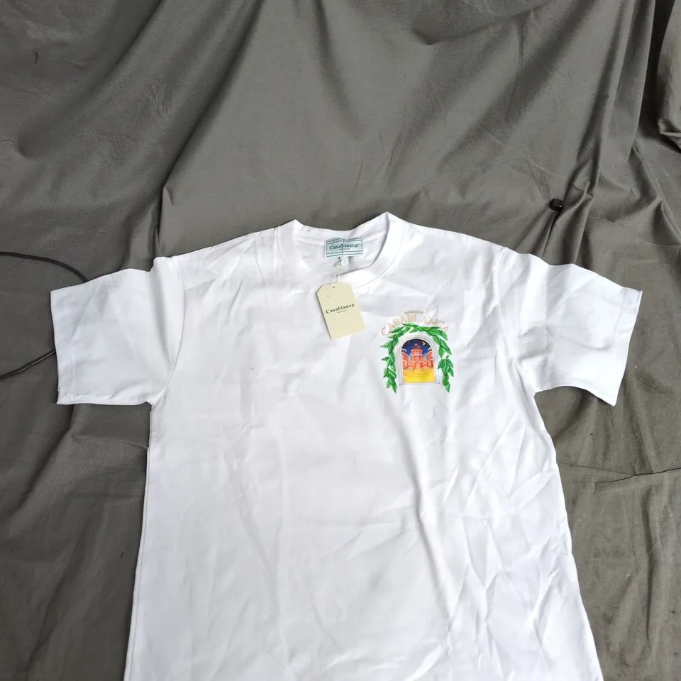 CASABLANCA TENNIS CLUB WHITE T-SHIRT – SIZE S