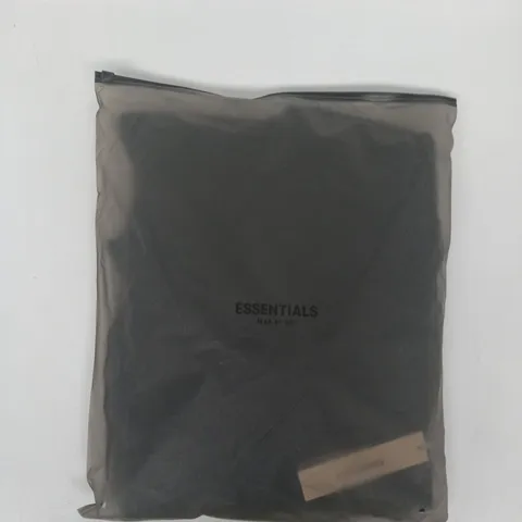 BAGGED ESSENTIALS FEAR OF GOD HOODIE IN BLACK SIZE LARGE