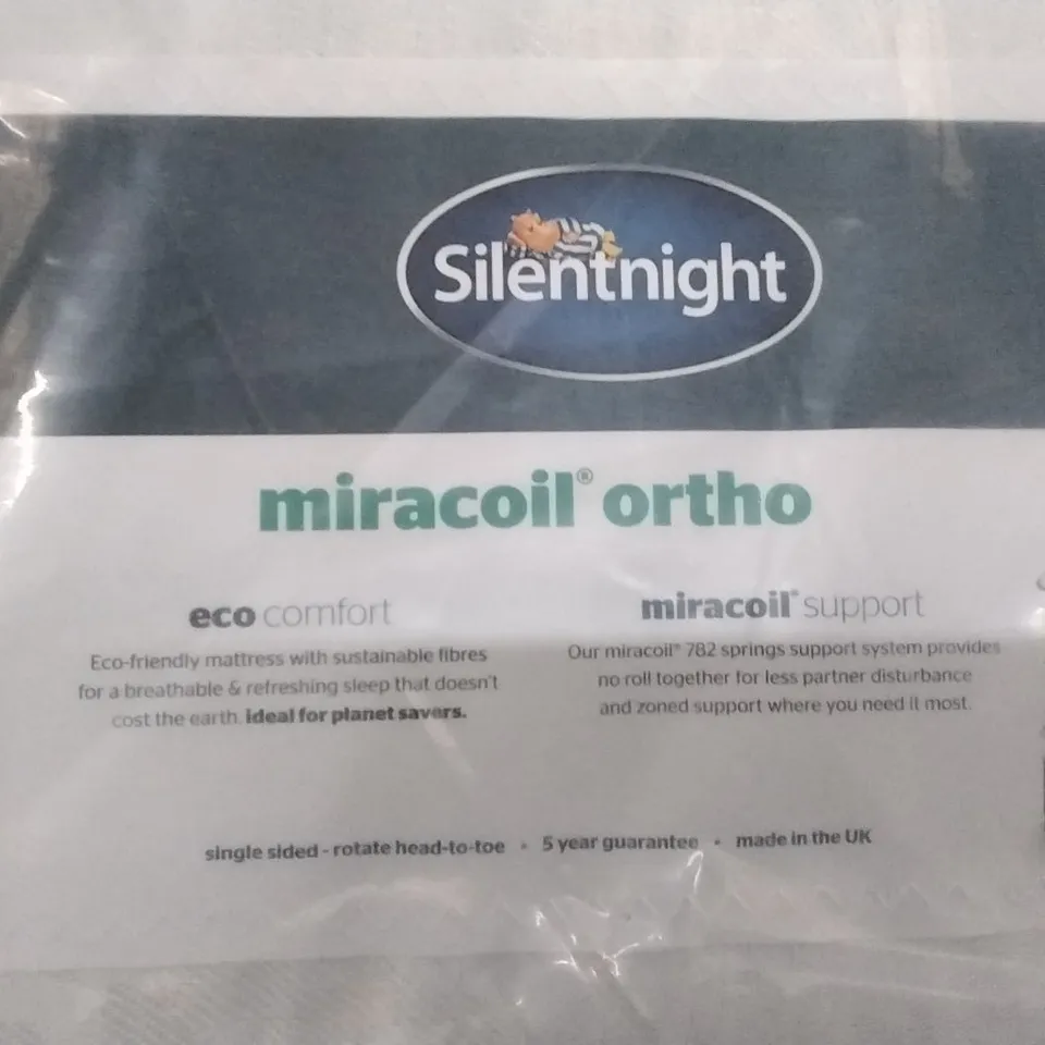 QUALITY BAGGED SILENTNIGHT MIRACOIL ORTHO 3FT MATTRESS