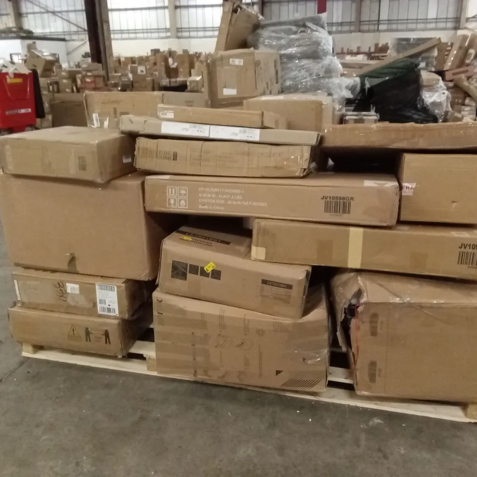 PALLET OF ASSORTED FURNITURE AND HOUSEHOLD GOODS AND PRODUCTS 