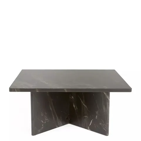BOXED BLOC STONE EFFECT COFFEE TABLE IN CHARCOAL - COLLECTION ONLY