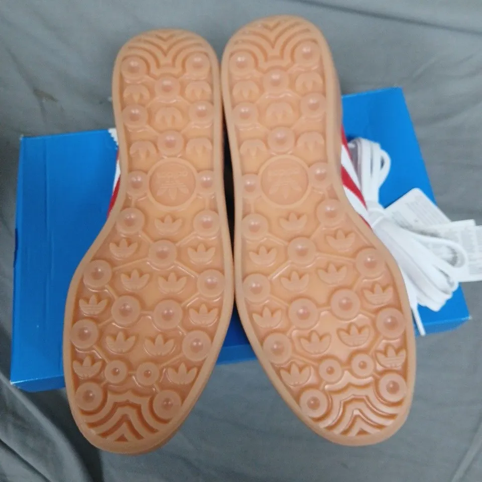 ADIDAS GAZELLE INDOOR SNEAKERS - RED SUEDE, UK 7.5