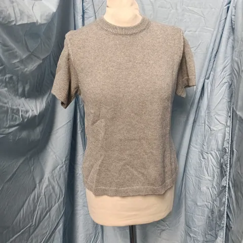 NOBODY'S CHILD GREY WOOL-COTTON KNITTED JUMPER, UK S