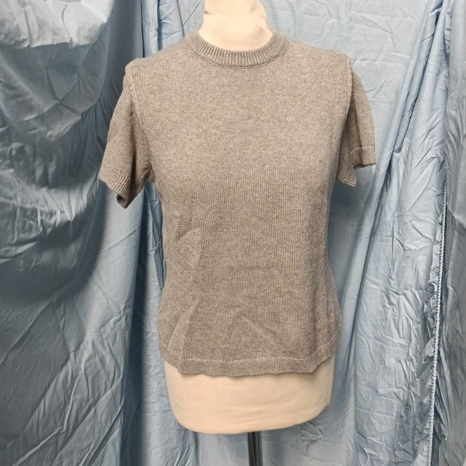 NOBODY'S CHILD GREY WOOL-COTTON KNITTED JUMPER, UK S