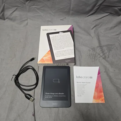 KOBO CLARA HD E-READER WITH USB CABLE, BOX & QUICK START GUIDE