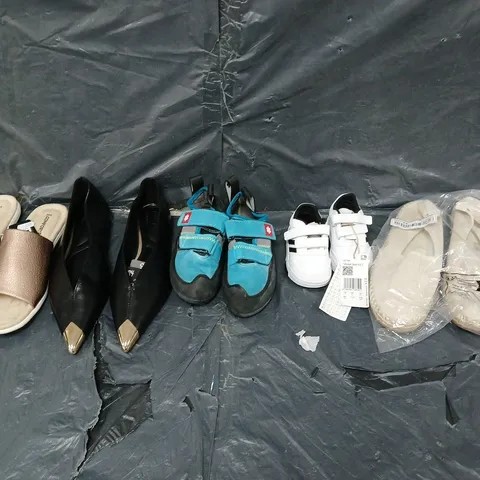 BOX OF APPROXIMATELY 15 PAIRS OF UNBOXED ASSORTED SHOES IN VARIOUS COLOUR, STYLES AND SIZES