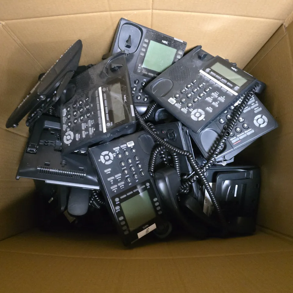 APPROXIMATELY 15 ASSORTED NEC IP PHONES IN BLACK - COLLECTION ONLY
