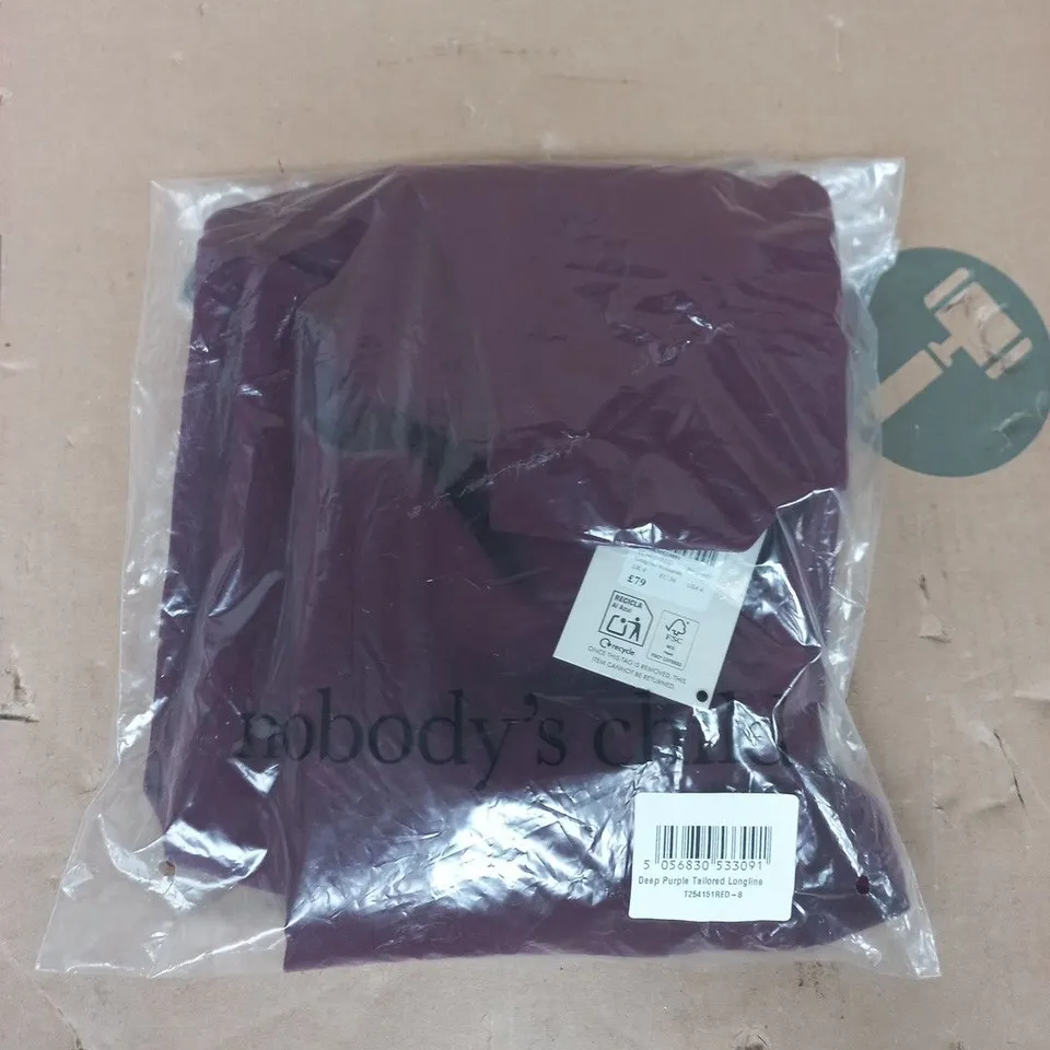 BAGGED NOBODY'S CHILD DEEP PURPLE TAILORED LONGLINE WAISTCOAT SIZE UK 8