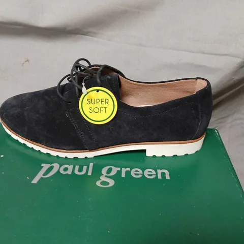 PAUL GREEN BLACK SUEDE LACE-UP SHOES – UK 4.5 (4 1/2 ON BOX) DESIGNER FOOTWEAR