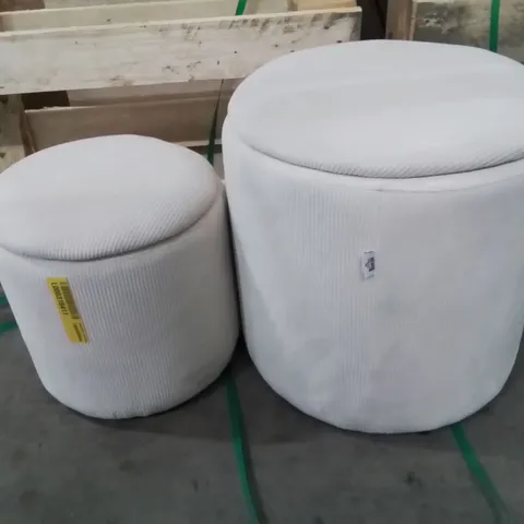ODYSSEY SET OF 2 ROUND STORAGE OTTOMAN FOOTSTOOL