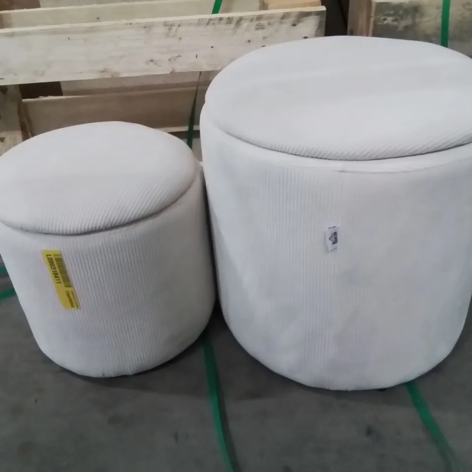 ODYSSEY SET OF 2 ROUND STORAGE OTTOMAN FOOTSTOOL