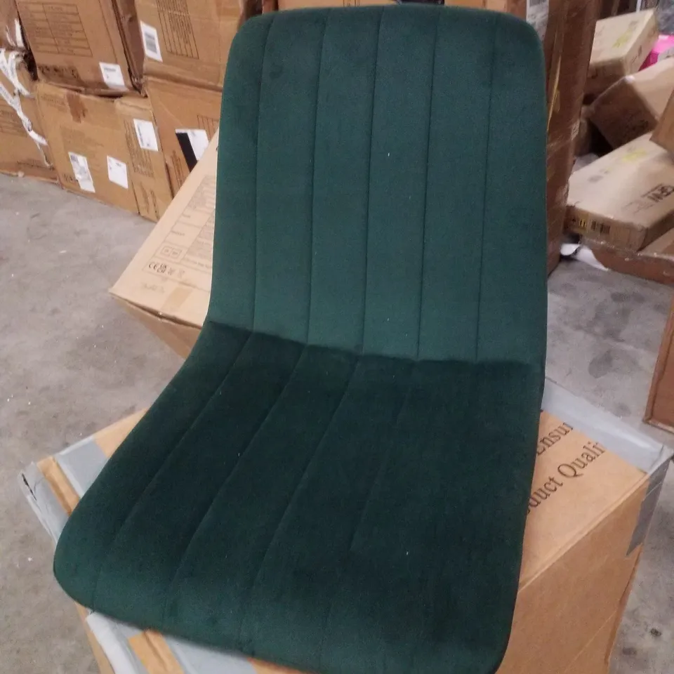 BOXED CUMMER DINING CHAIRS [SET OF 2] - GREEN VELVET (1 BOX)