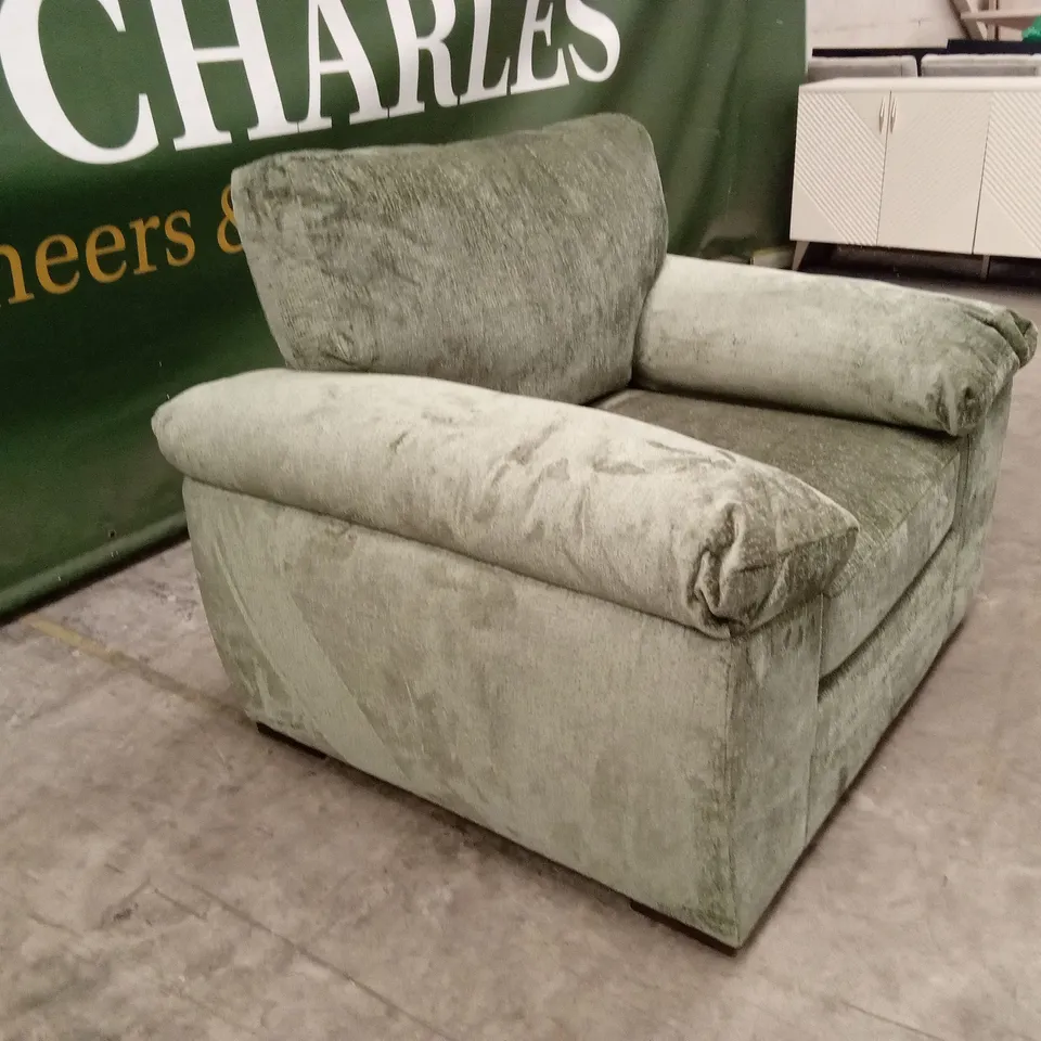 SALERNO STANDARD BACK FABRIC ARMCHAIR - OLIVE GREEN RRP £449
