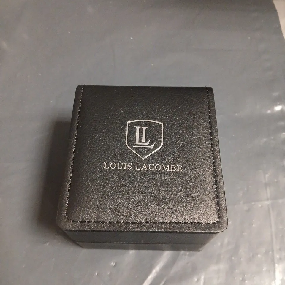 LOUIS LACOMBE WRISTWATCH – BLUE DIAL, BLACK RUBBER STRAP – BOXED