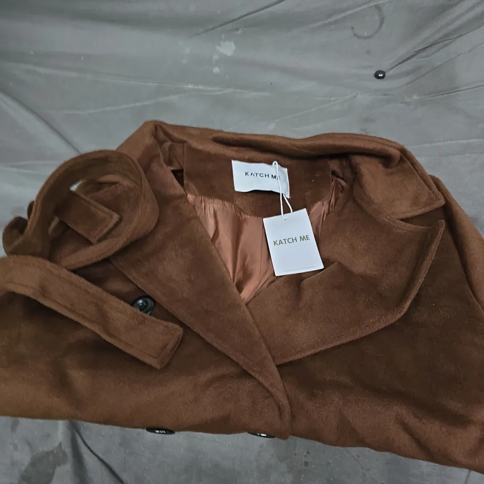 KATCH ME BROWN FAUX SUEDE COAT – WOMEN'S, 2XL