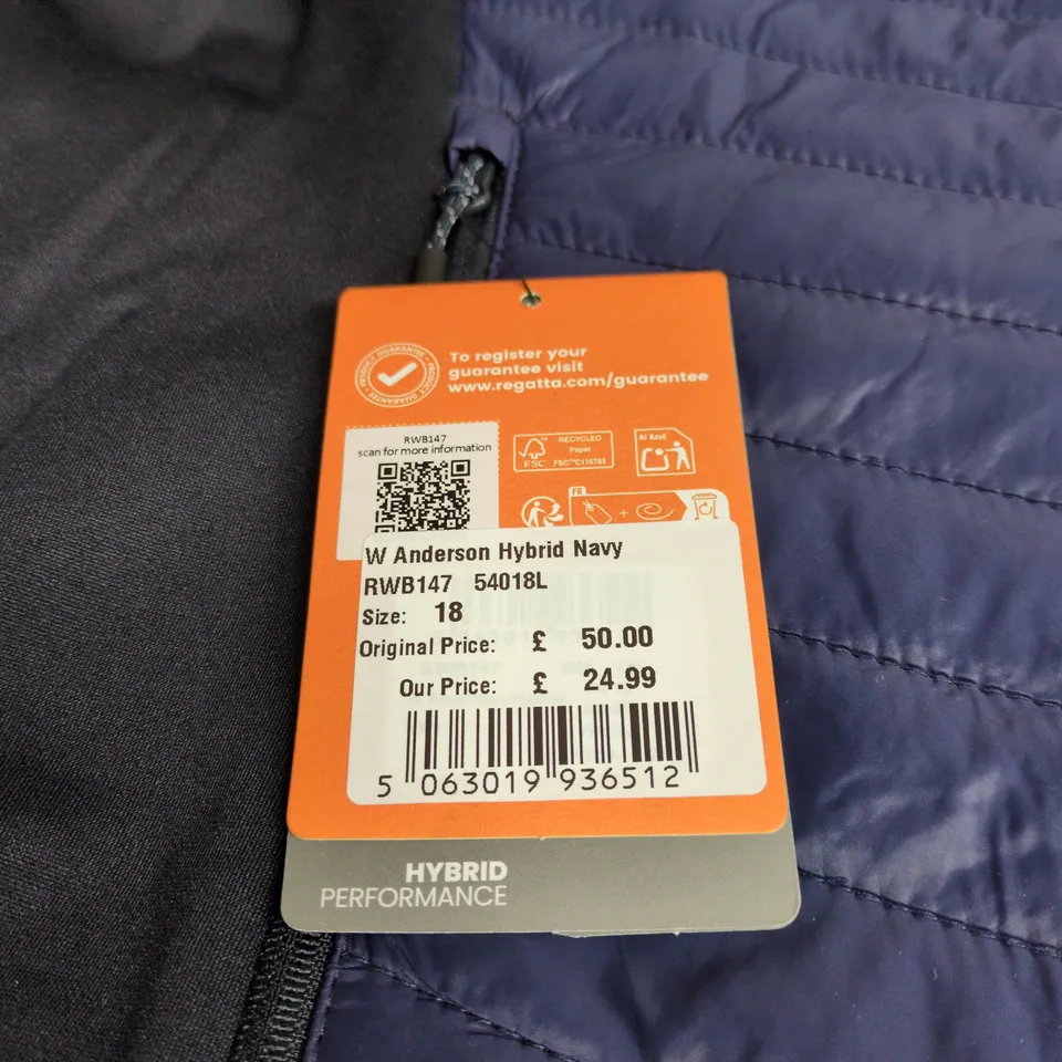 REGATTA GREAT OUTDOORS WARMLOFT HYBRID JACKET – NAVY, UK SIZE 18