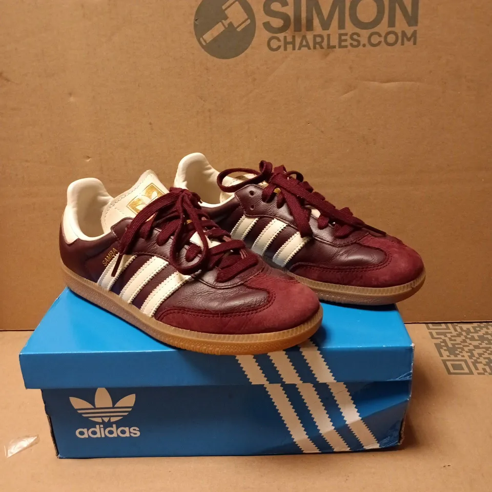 ADIDAS SAMBA OG W WOMEN'S TRAINERS – BURGUNDY/WHITE SIZE 5