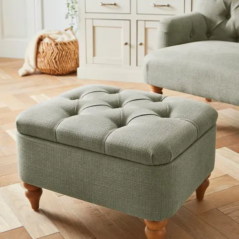 JULIPA MAE STORAGE FOOTSTOOL GREEN