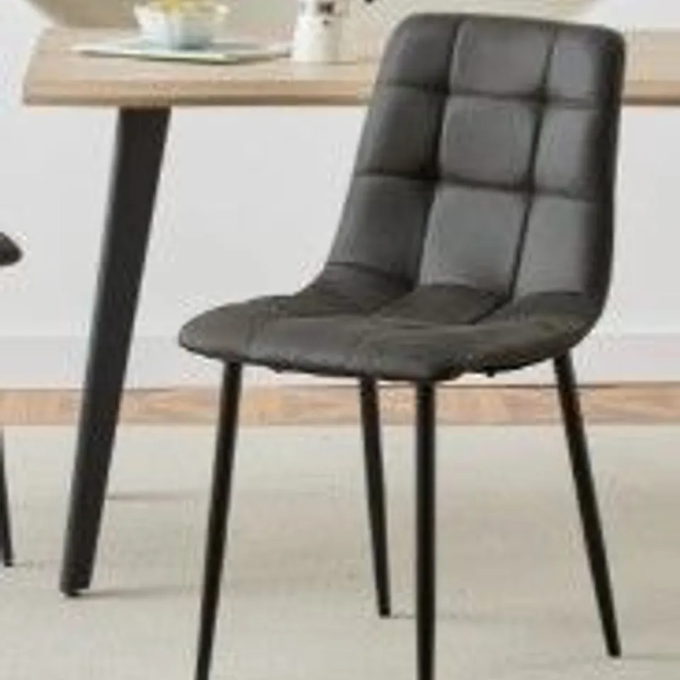 BOXED CHRISTIA SET OF TWO LIGHT GREY DINING CHAIRS